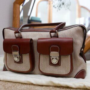 Quiet Luxury Brown Leather Accents Dooney Bourke Bag